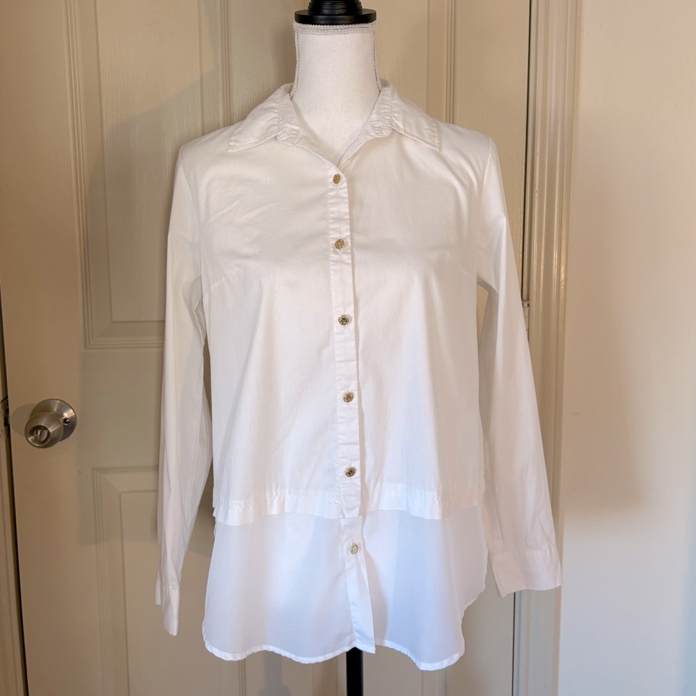 👔 Anne Klein White Button-Up Women's Top size small